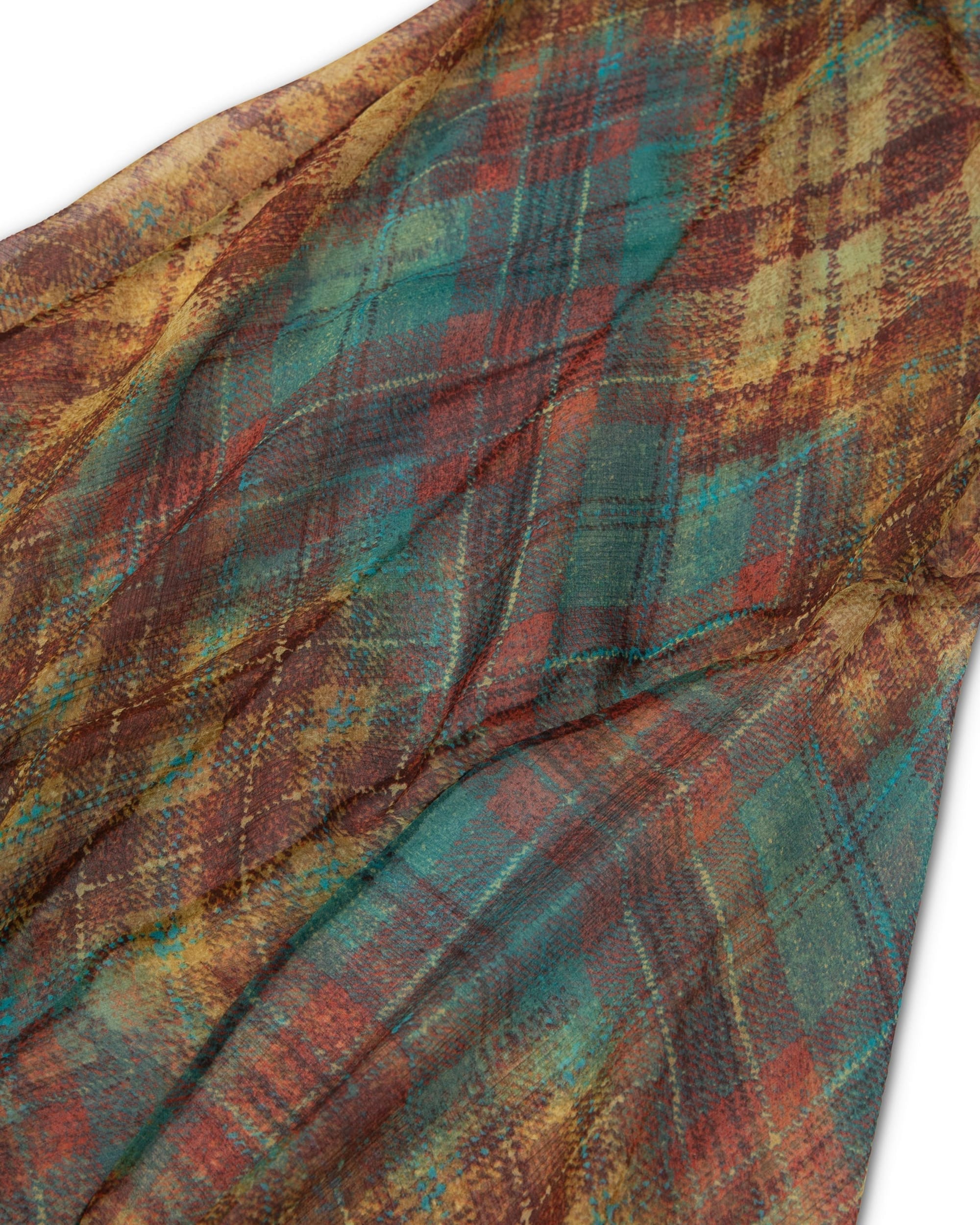 SUNSET PLAID SILK DRESS - Image 5