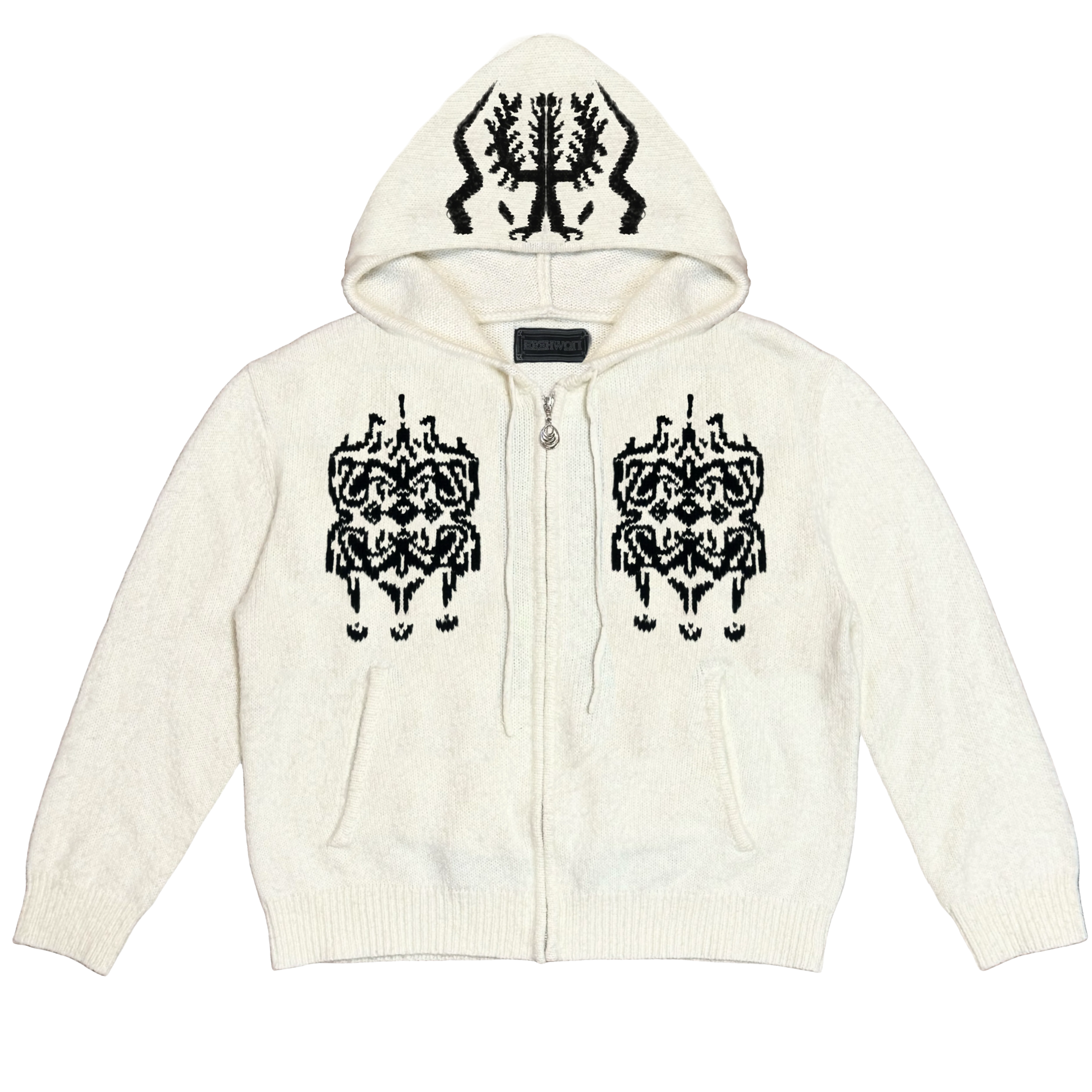 The Sacred Tree Mohair Zip Hoodie (WHT) - Image 4