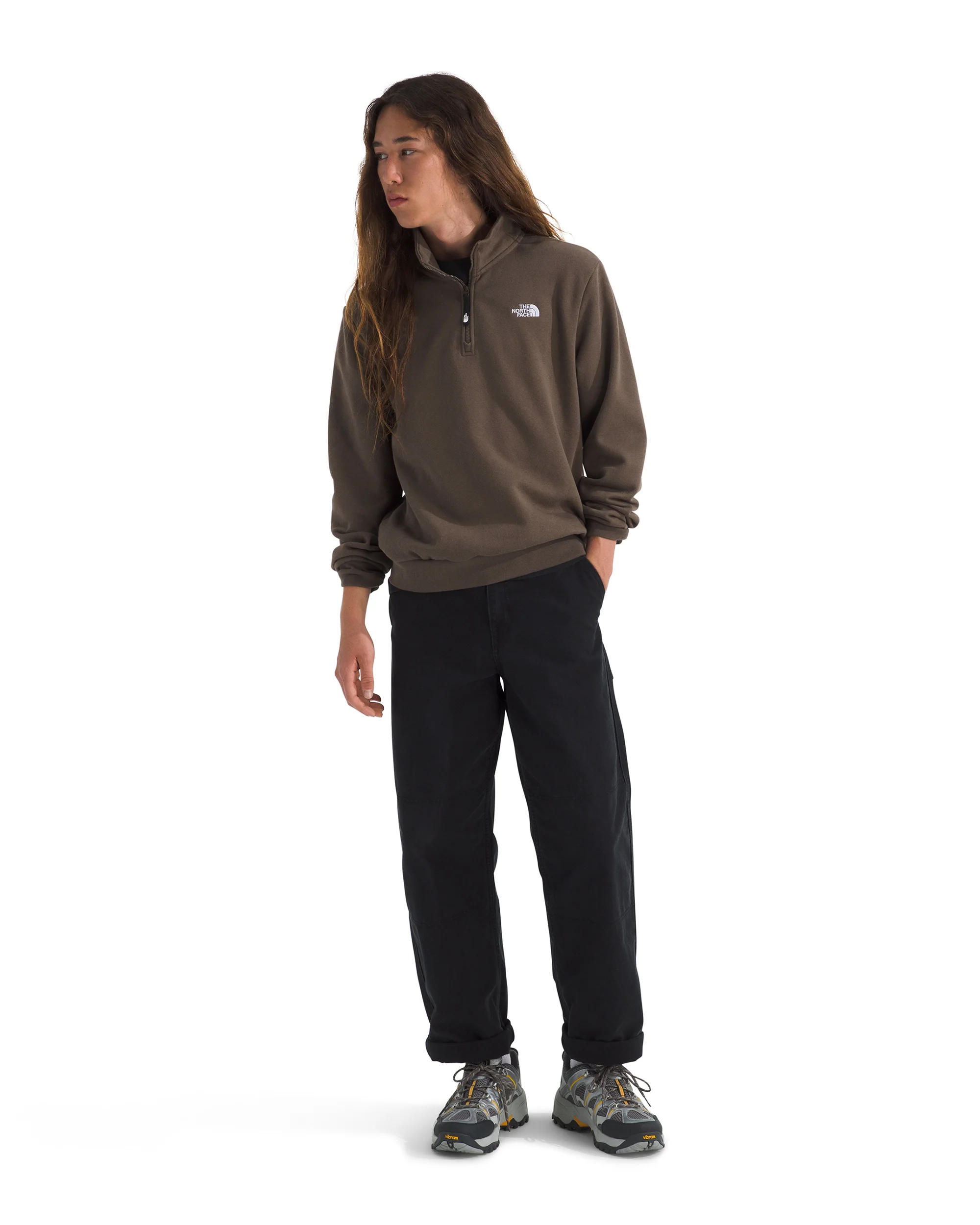 TNF M EVOLUTION SIMPLE DOME 1/4 ZIP BROWN - Image 2