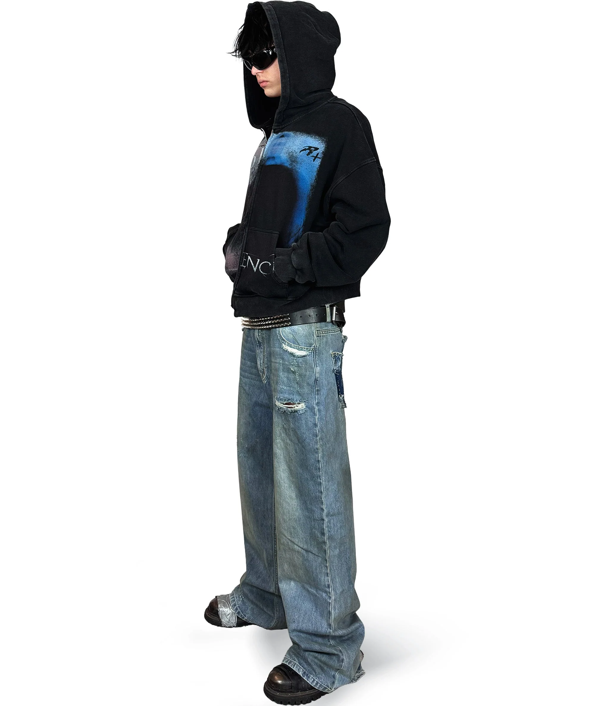 VIOLENCE - OVERSIZED ZIP-HOODIE (WASHED) | UNISEX - Image 14