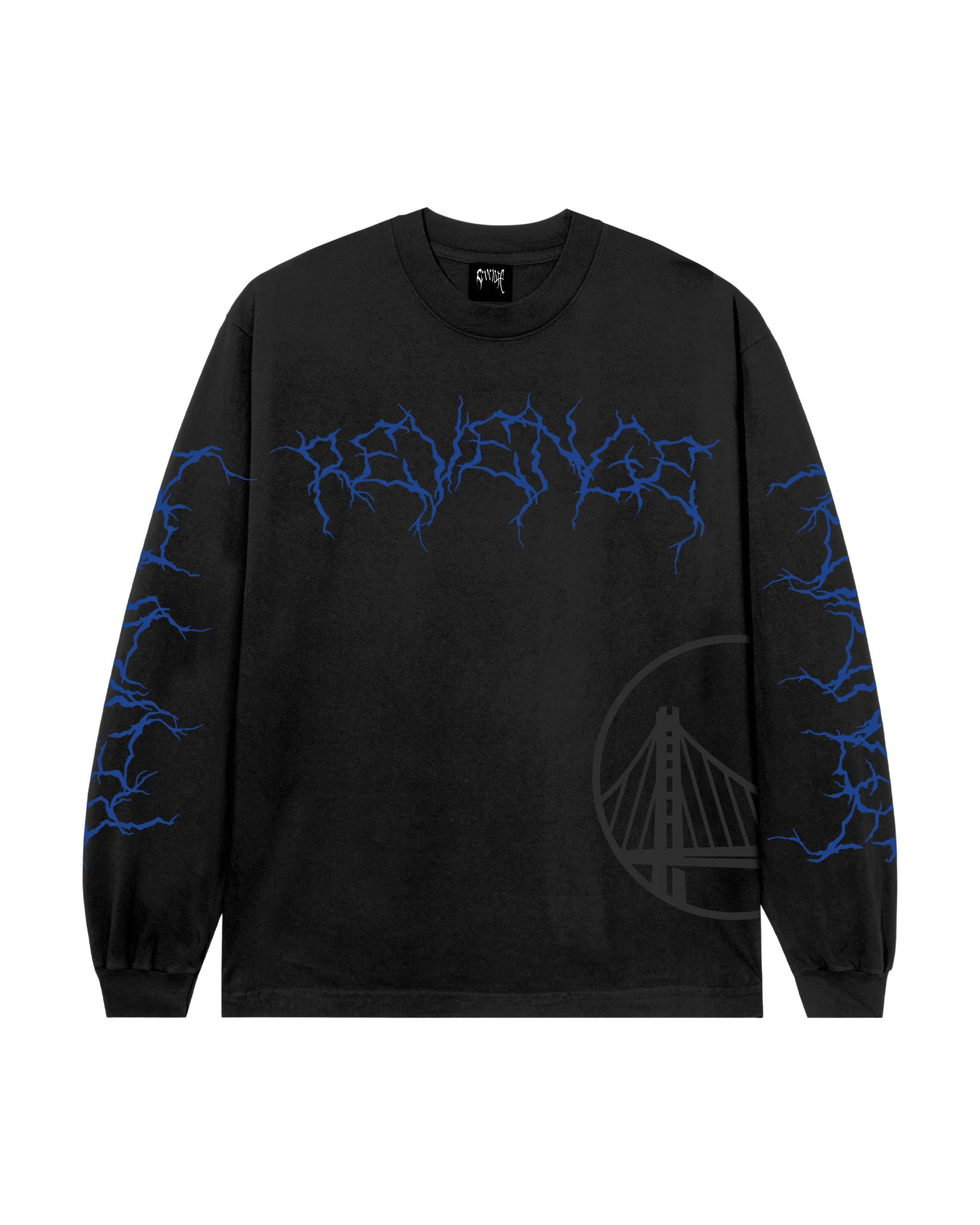 WARRIORS LIGHTNING LOGO LONG SLEEVE BLACK