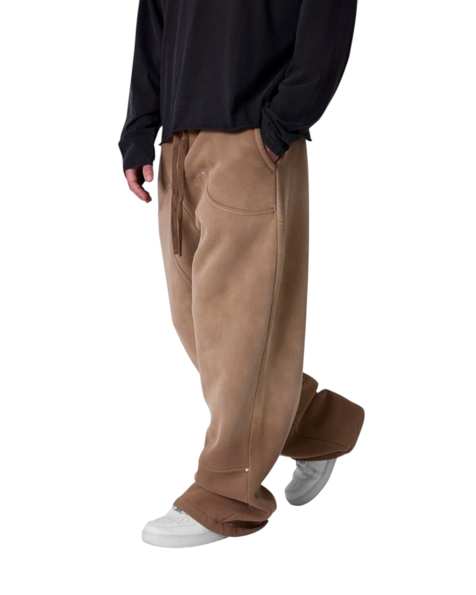 West Double Knee Sweatpants - Tan - Image 4
