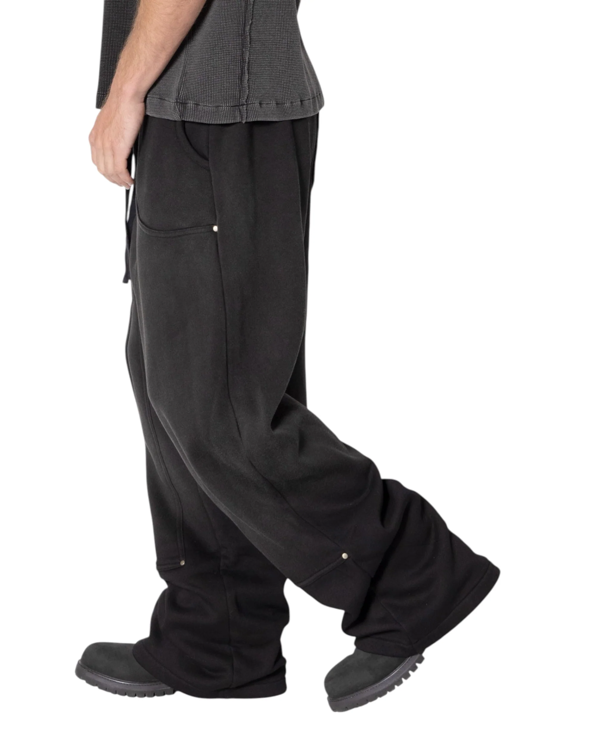 West Double Knee Sweatpants - Washed Black - Image 5