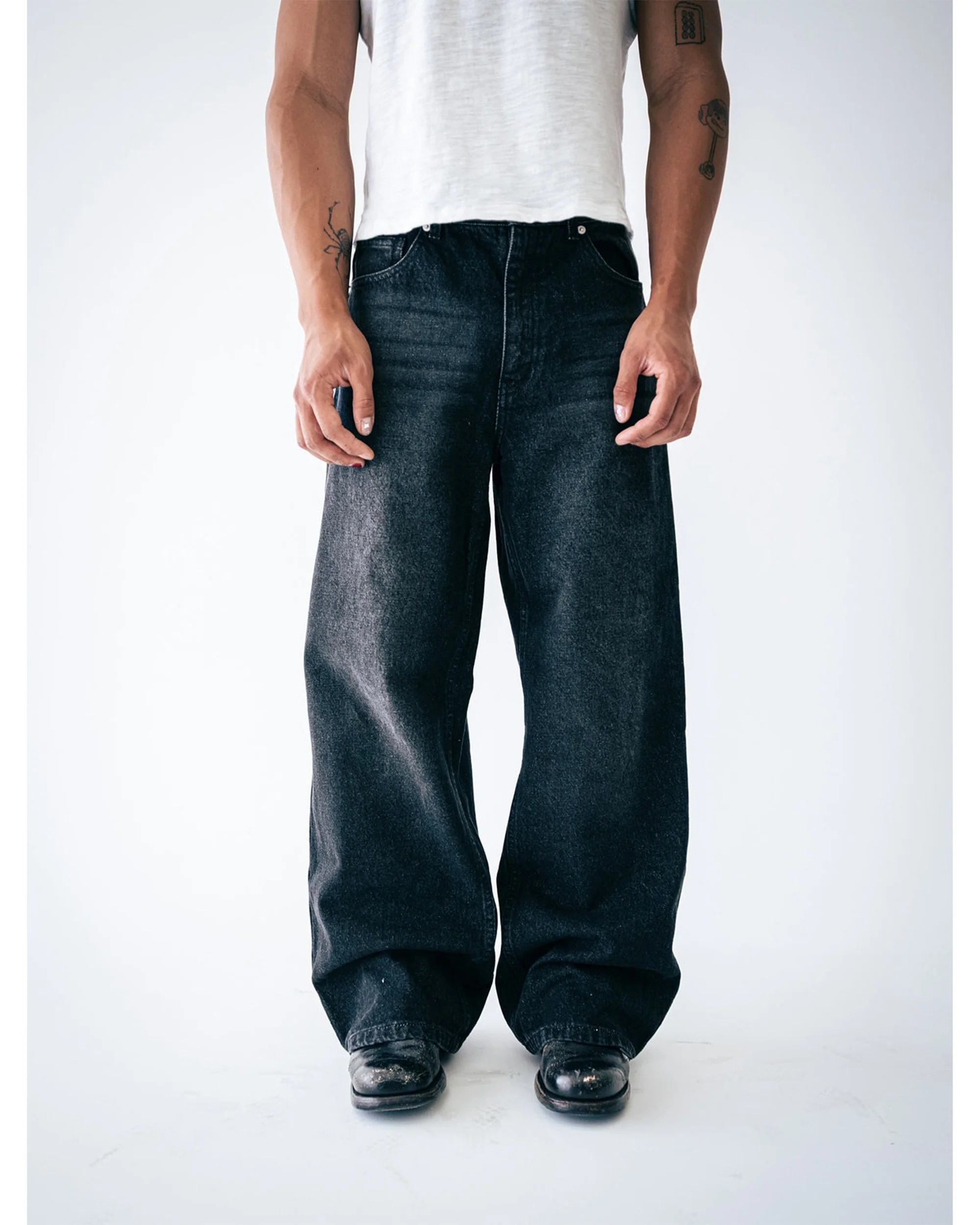 Wide Leg Denim - Dark Wash - Image 2