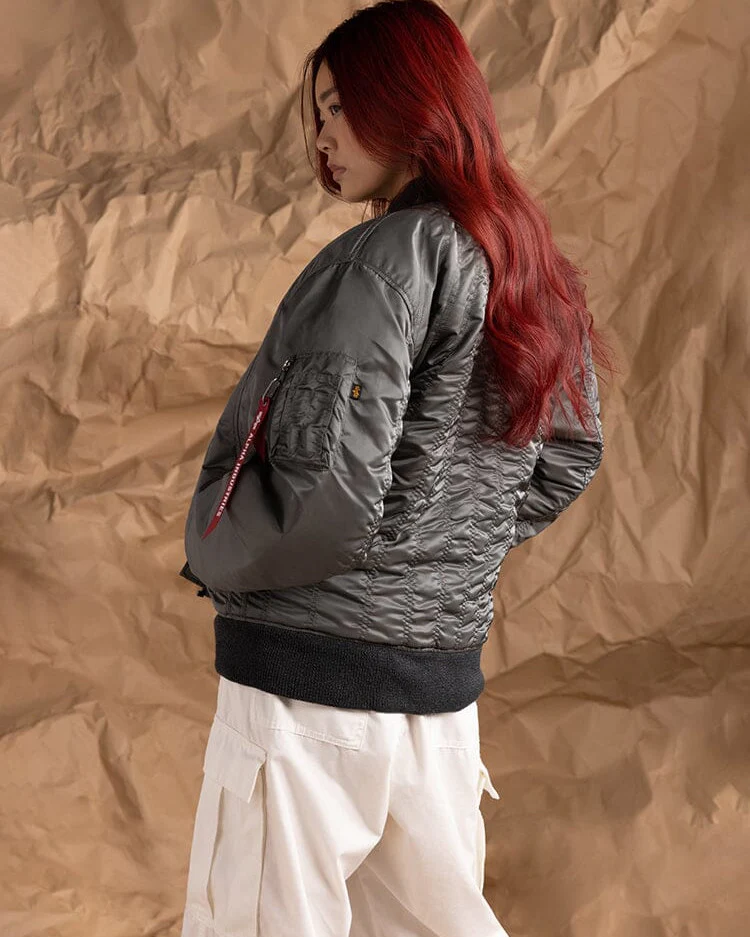 WOMEN'S MA-1 SHIRRING BOMBER JACKET - Image 4