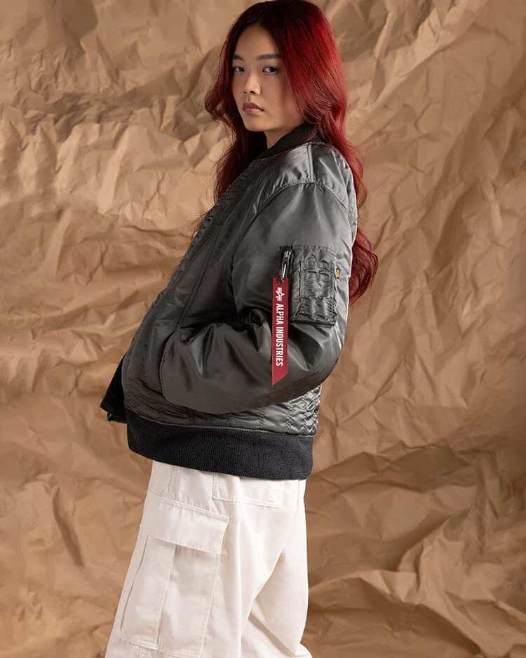 WOMEN'S MA-1 SHIRRING BOMBER JACKET - Image 7