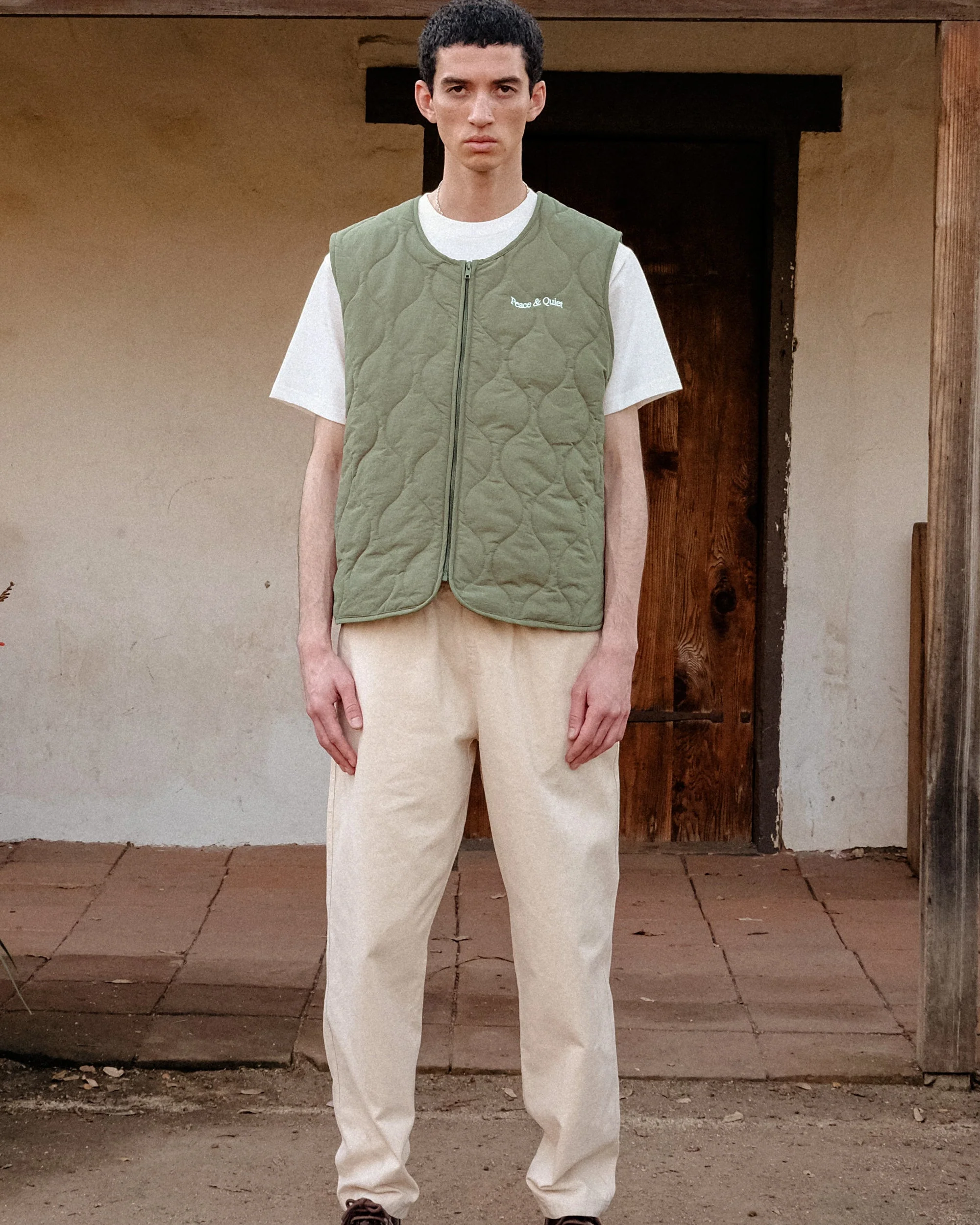 Wordmark Vest - Olive - Image 2
