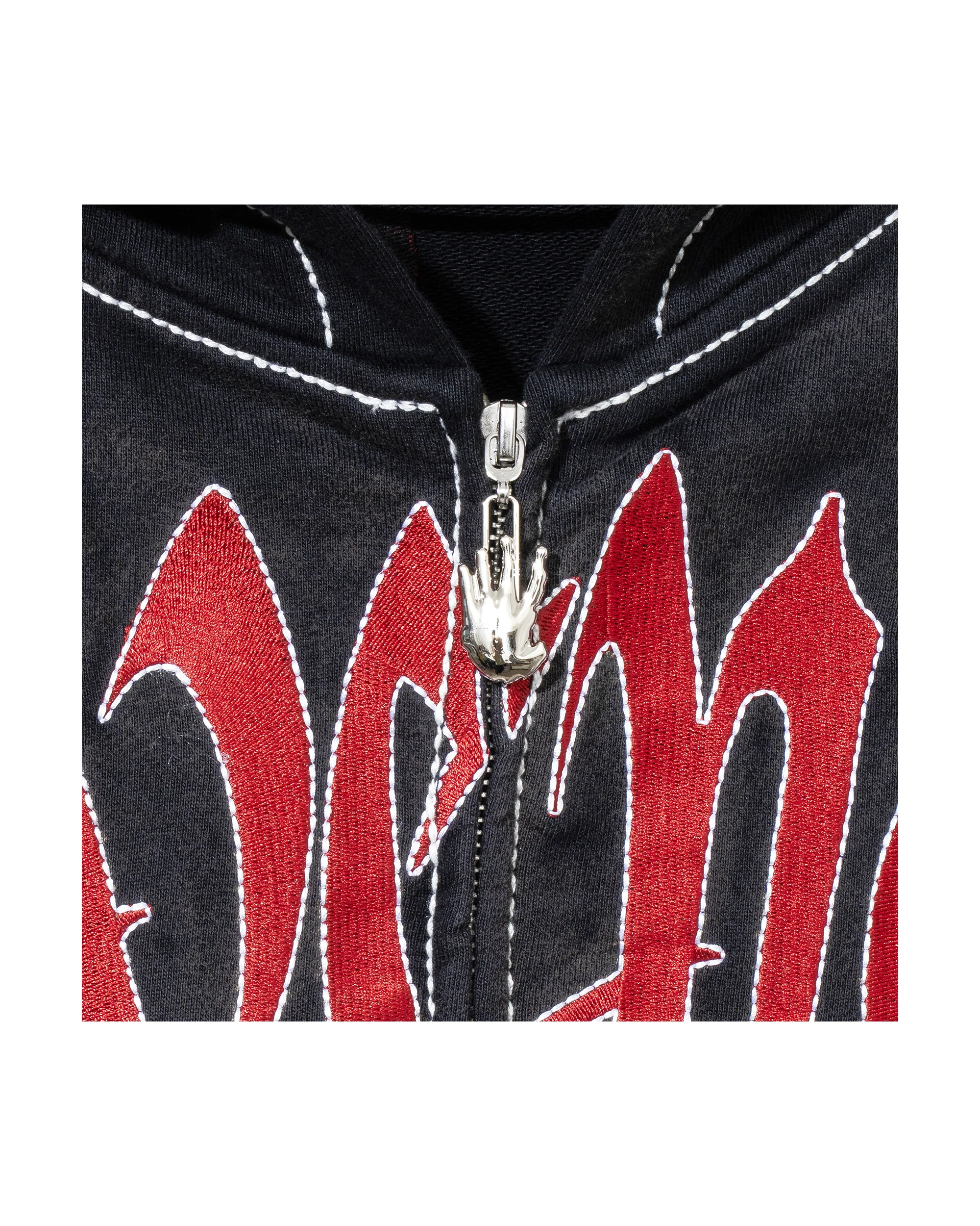 X KILL CONTRAST STITCH ZIP BLACK/RED - Image 5