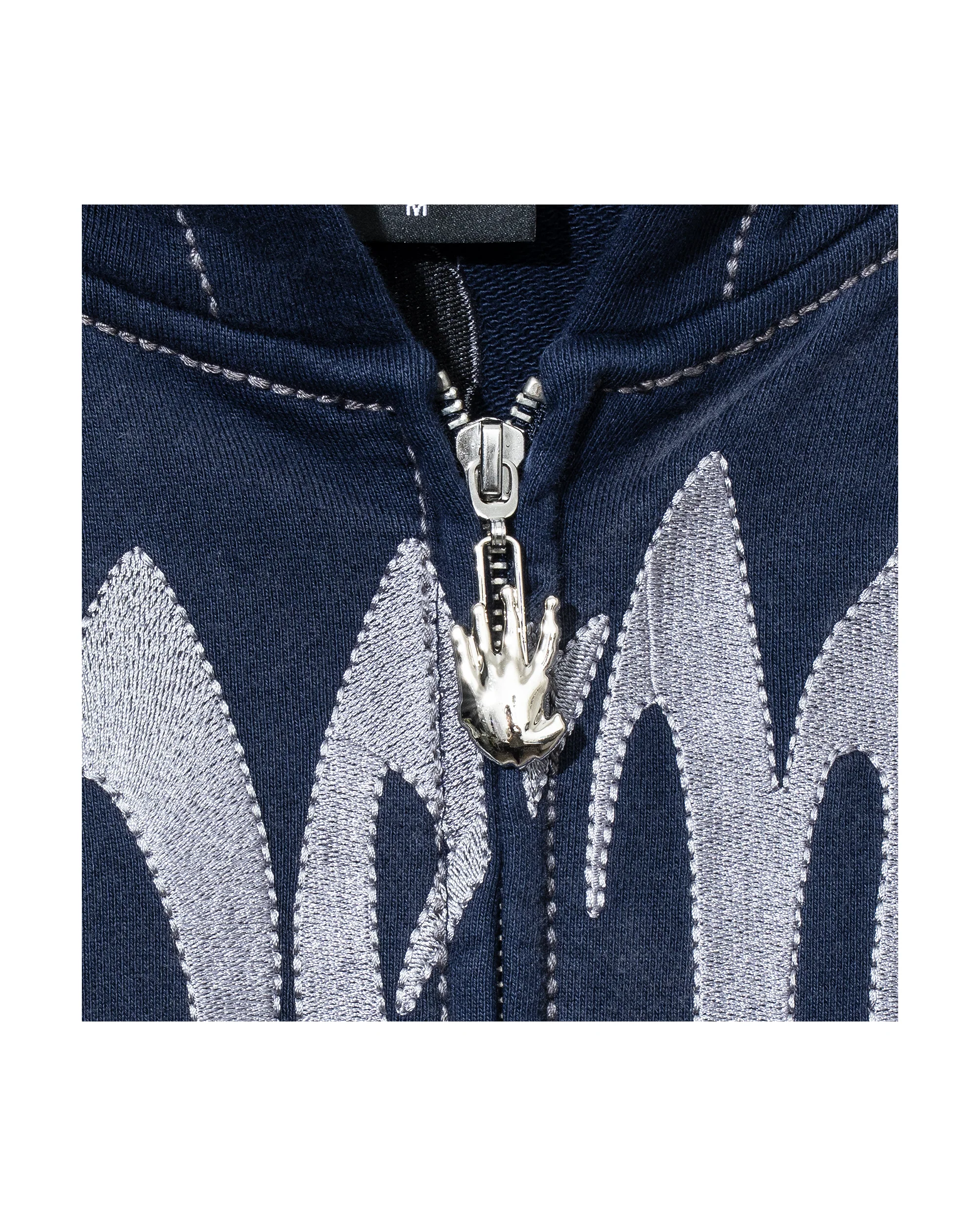 X KILL CONTRAST STITCH ZIP WASHED NAVY/GREY - Image 4