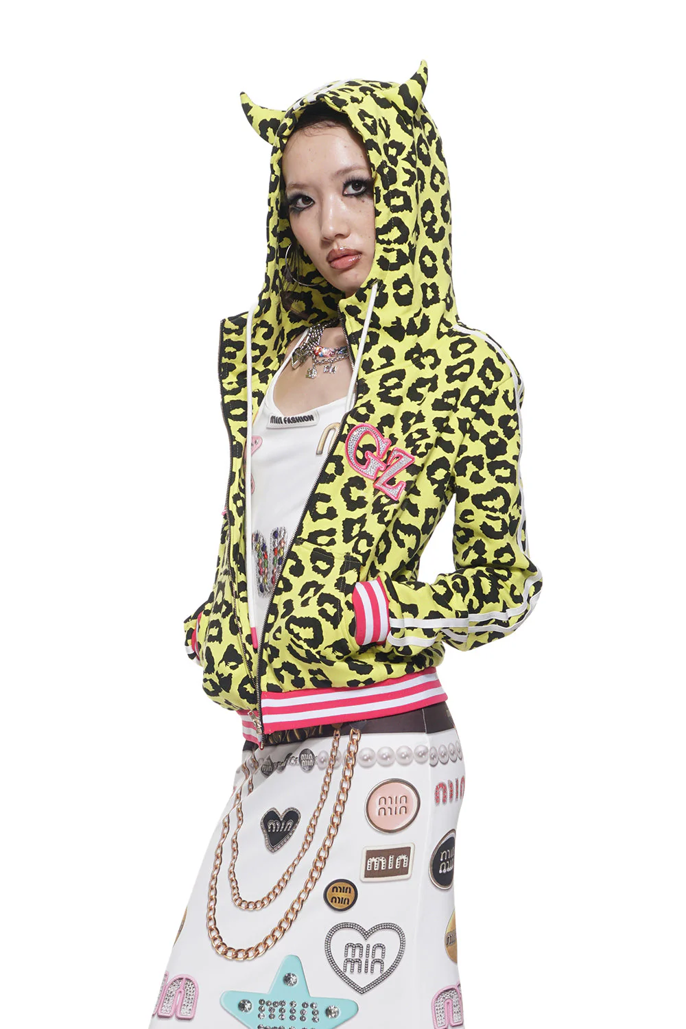 Yellow Leopard Print Hoodie - Image 13