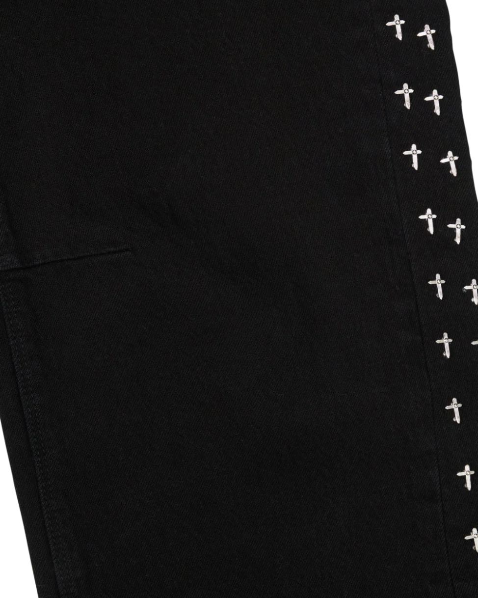 ZED STRAIGHT LEG JEAN | BLACK CROSS PANELS - Image 2